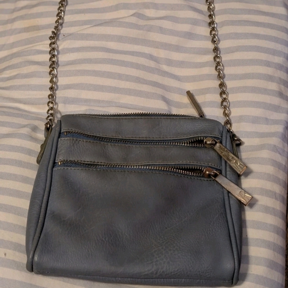 Stylish Gray Leather Crossbody Bag